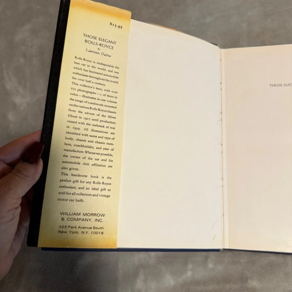 Those Elegant Rolls-Royce by Lawrence‎ Dalton 1967 HC w/ Dust Jacket Vintage